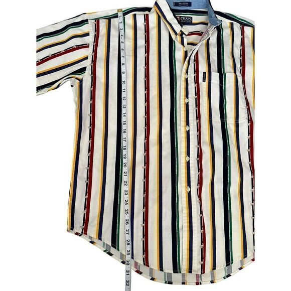 Vtg Chaps Ralph Lauren Golf Club Vertical Striped Button Up Shirt Men's XL - Picture 3 of 9